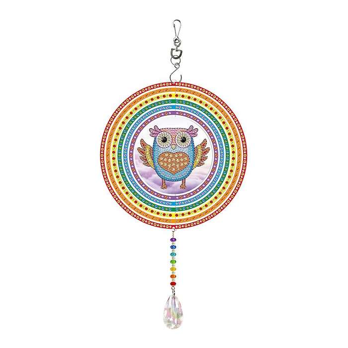 5d Diamond Painting Rotatable Wind Chime Hanging Ornament -owl