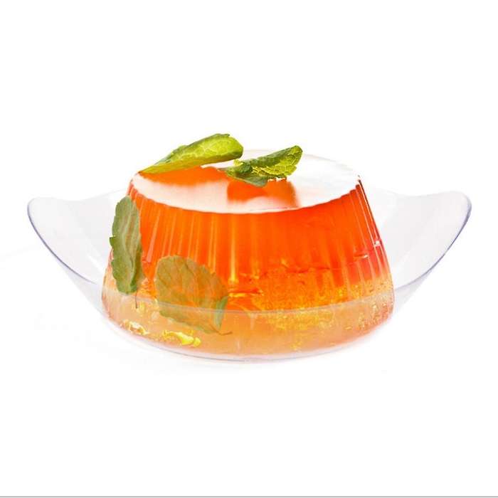 50pcs Disposable Plastic Dessert Plate Trial Bowl Circular Plate