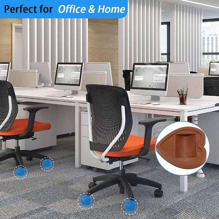 Furniture Cups Bed Stoppers 4 Pcs for All Floors & Wheels (brown)