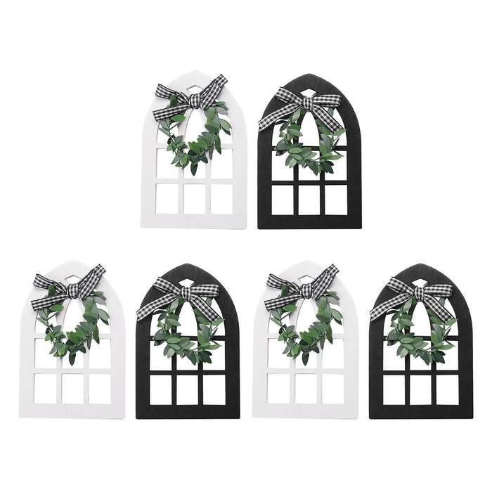 6pcs Wooden Farmhouse Tray Decoration Plaid Rustic Farmhouse Decor