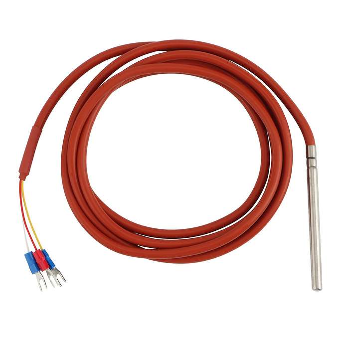 Pt100 Rtd Temperature Sensor 6mmx80mm Class B 2m Silicone Gel Coated