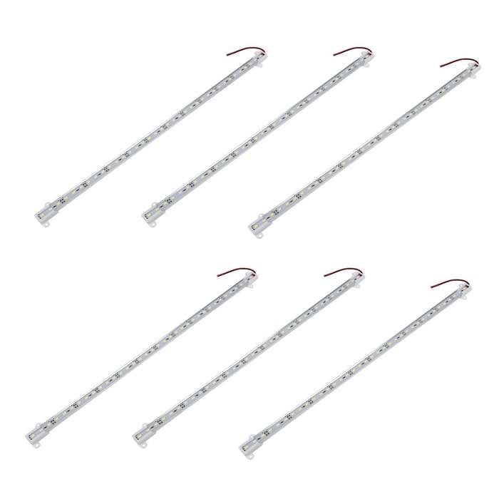 6x 50cm 12v 36 Led 5050 Smd Hard Strip Bar Light Aluminum Rigid White