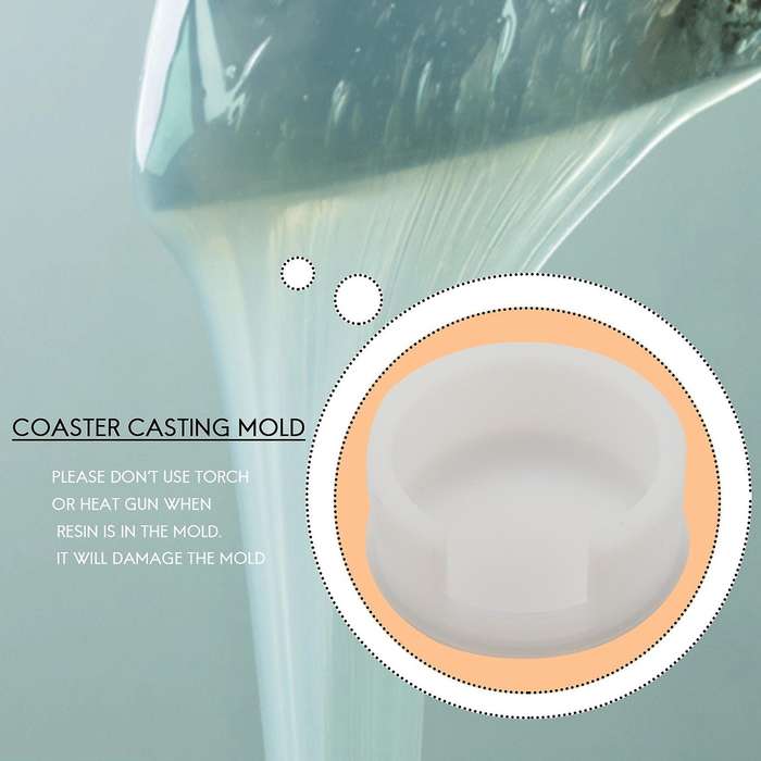 Coaster Storage Box Mold with 4 Pcs Round Coaster Casting Molds