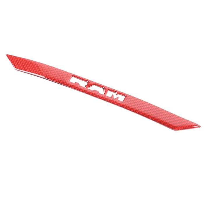 Central Logo Stickers for Dodge Ram 1500 2018-2022,red Carbon Fiber