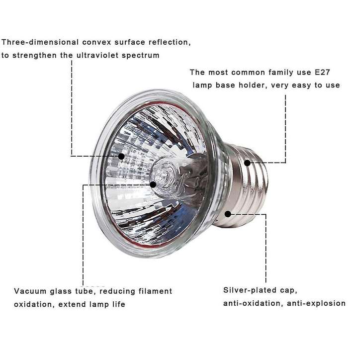 4-pack 25w Uva + Uvb Full Spectrum Sun Lamp for Lizard Reptiles