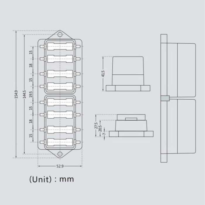 9pcs Car Fuse Box 8 Way Car Fuse Holder Blade Fuse Box 10/15/20/30a