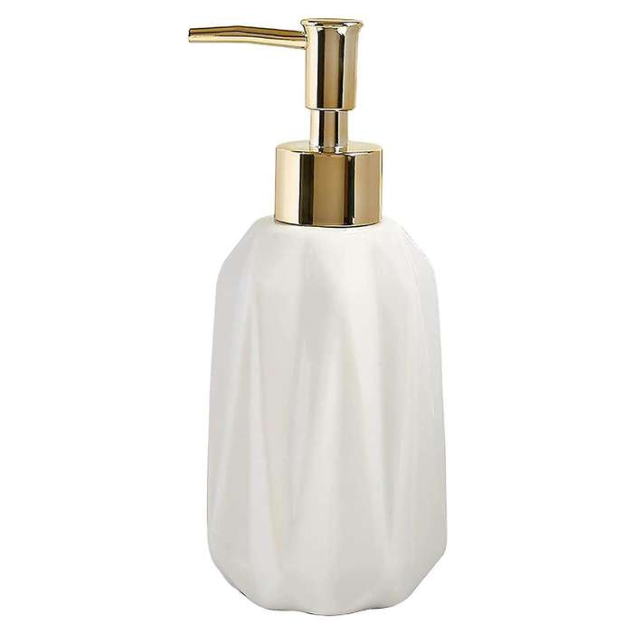 10 Oz Hand Soap Dispenser with Pump and Lotion for Bathroom (white)