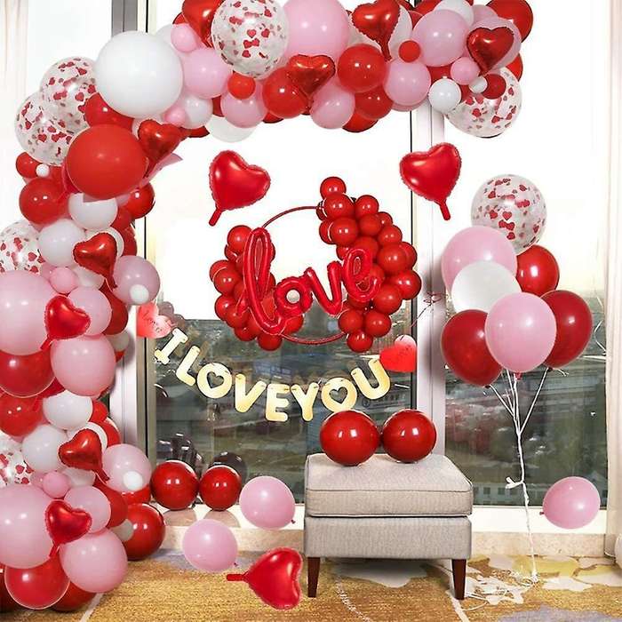 Valentine's Day Pink Red Balloon Garland Kit Valentine Home Decors