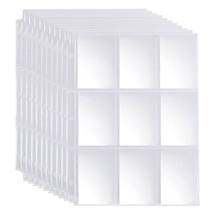 30 Sheets Trading Card Sleeves Double Sided 9-pocket Protector