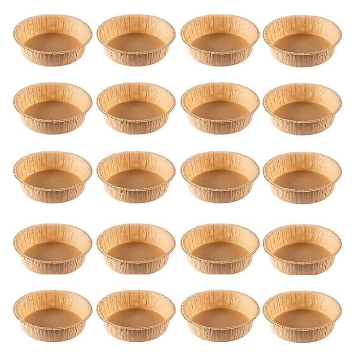 20pcs Paper Baking Pan Greaseproof Paper Holder Chiffon(8 Inches)