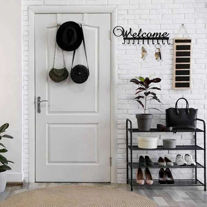 Key Holder for Wall Decorative with 10 Hooks Key Rack for Entryway