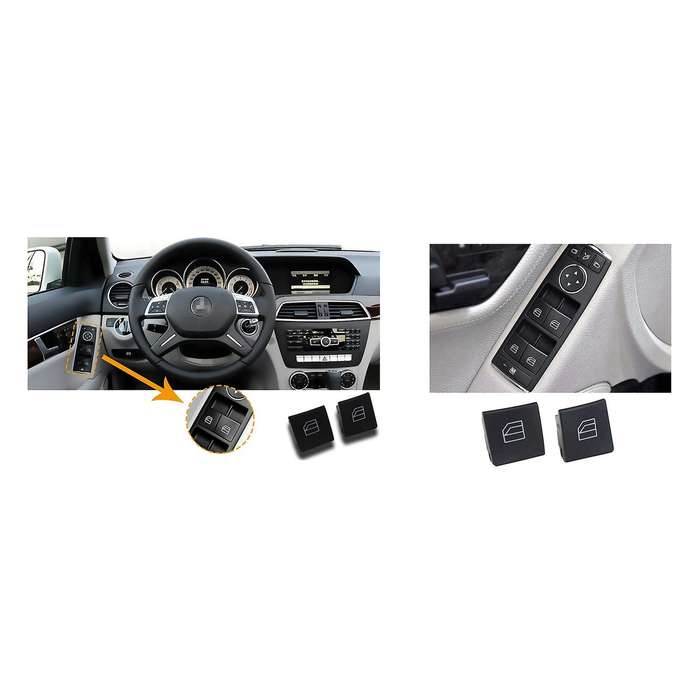 4pcs Driver Window Switch Button Covers for Mercedes Benz