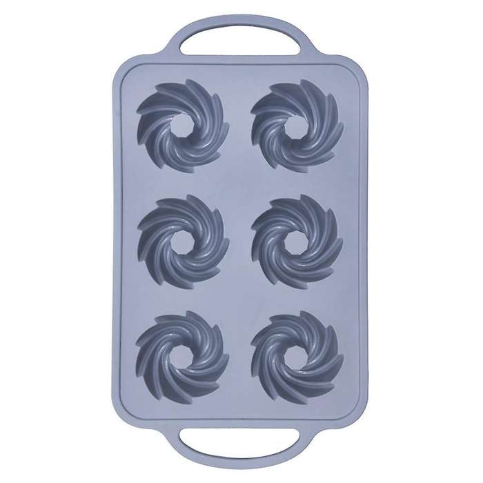 Mini Muffin 6-hole Silicone Round Mold Diy Tool 32.2x18cm(gray)