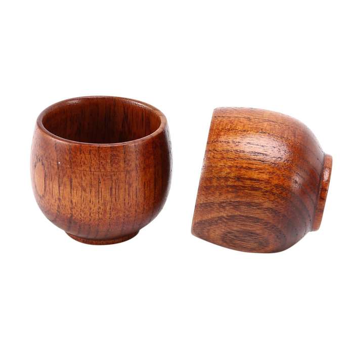 5pcs Creative Tea Set Small Wooden Cup Small Cup Green Wooden Cup