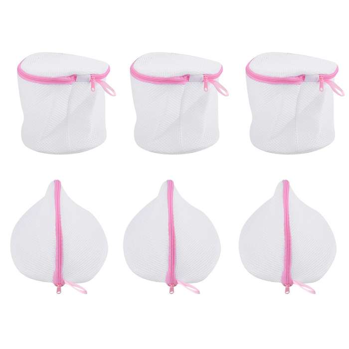 Mesh Laundry Bag 6in 1 with Zips Handle Triangle-shape X3/cylinder X3