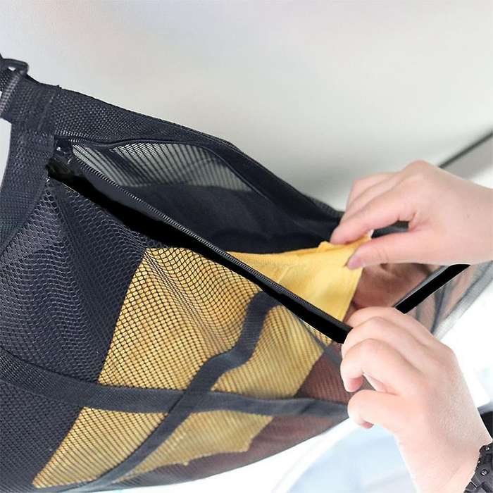 Car Ceiling Storage Net Pocket 90x65cm Car Roof Interior Cargo Net