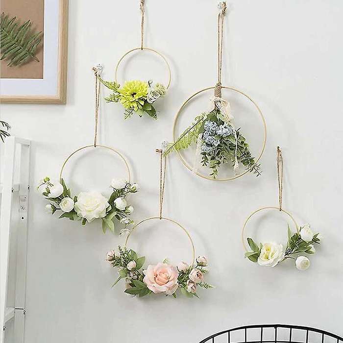 Bamboo Floral Hoop,15pc 3 Sizes Dream Catcher Bamboo Wood Circle Ring