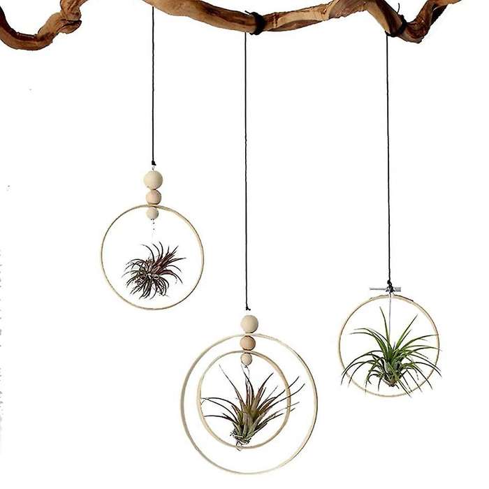 Bamboo Floral Hoop,15pc 3 Sizes Dream Catcher Bamboo Wood Circle Ring