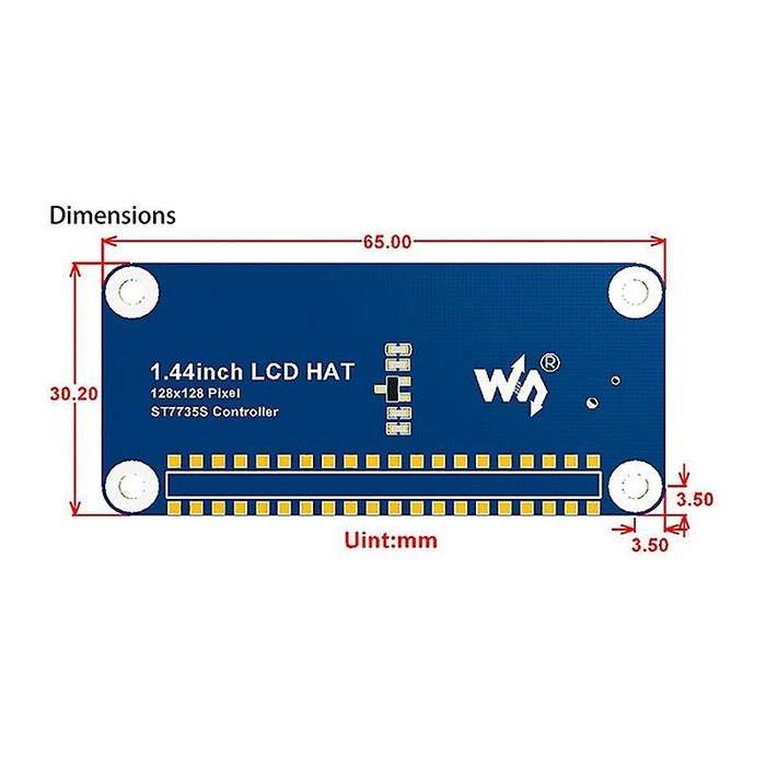 Waveshare 1.44 Inch Lcd Display Hat for Raspberry Pi 2b/3b/3b+/zero