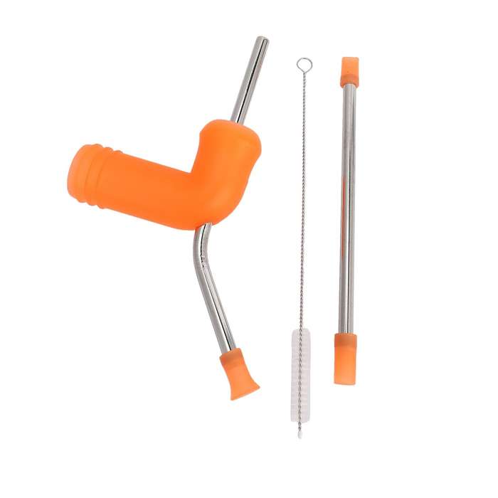 Beer Snorkel, Double Beer Snorkel, Beer Dispenser Orange