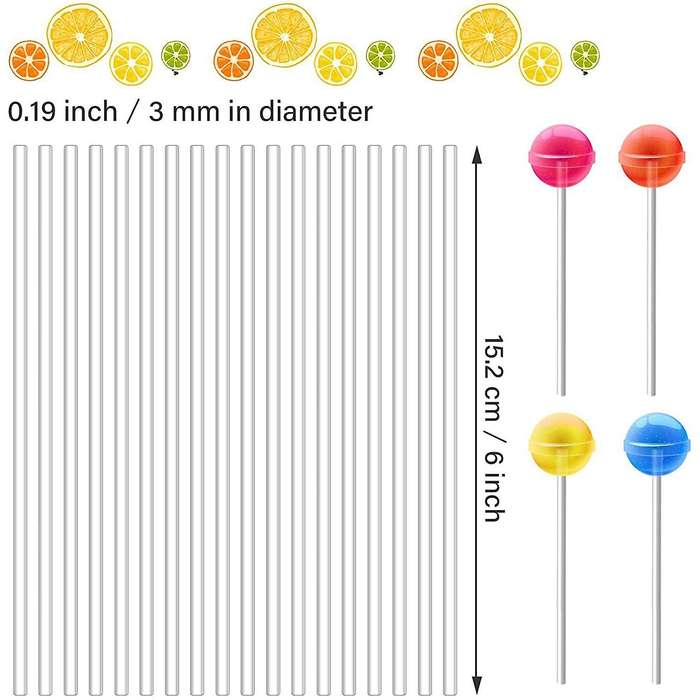 Acrylic Lollipop Stick Set for Making Lollipops Cake Candy Chocolate