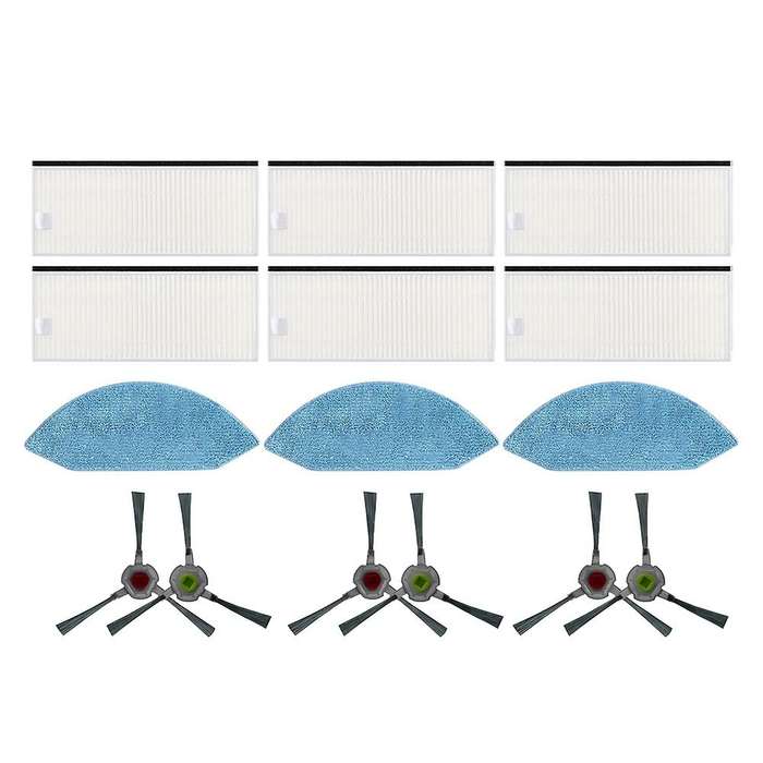 15 Pcs Side Brush Filter Mop Cloth Parts for Ecovacs U2 Dgn22 Robotic