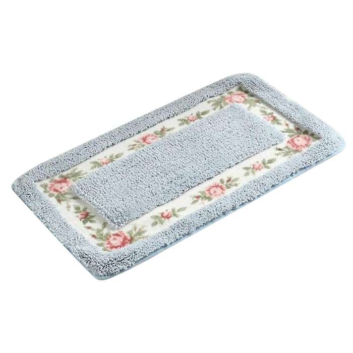 Pastoral Style Bath Carpet Rectangle Carpets Floor Decor (40x60cm) B