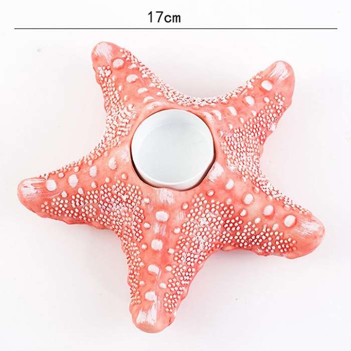 Resin Starfish Candlestick Cup Soft Crafts Decoration, C