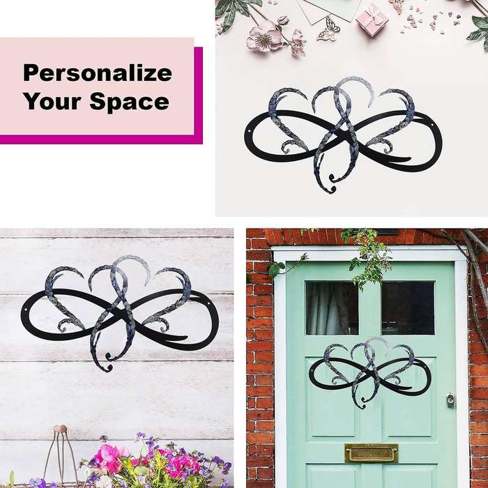 Infinity Heart Decor Eternal Heart Iron Art Decoration for Home A