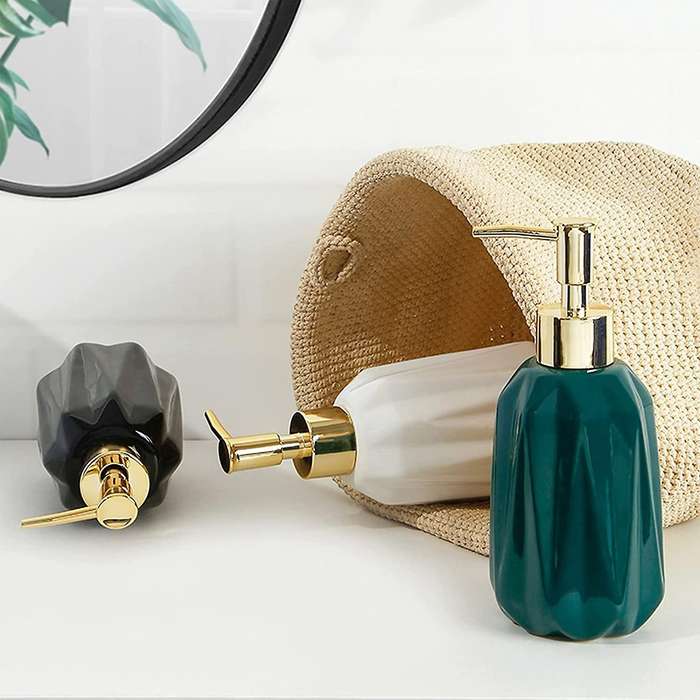 10 Oz Hand Soap Dispenser with Pump and Lotion for Bathroom (green)