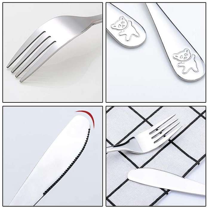 9pieces Kids Silverware Set Children's Safe Stainless Steel Utensil