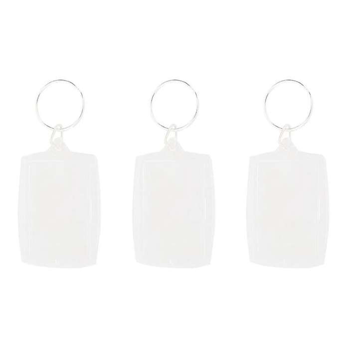 30pcs Transparent Blank Insert Photo Frame Key Ring Split Keychain