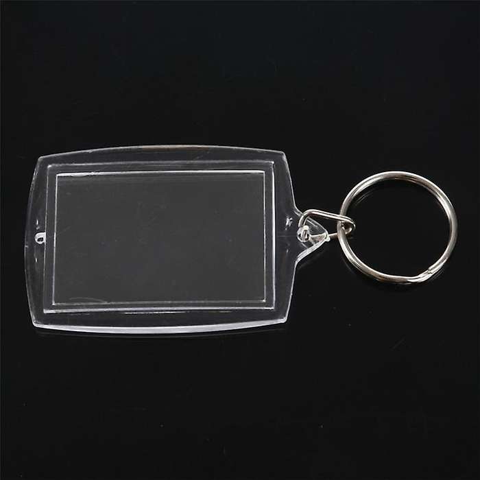 30pcs Transparent Blank Insert Photo Frame Key Ring Split Keychain