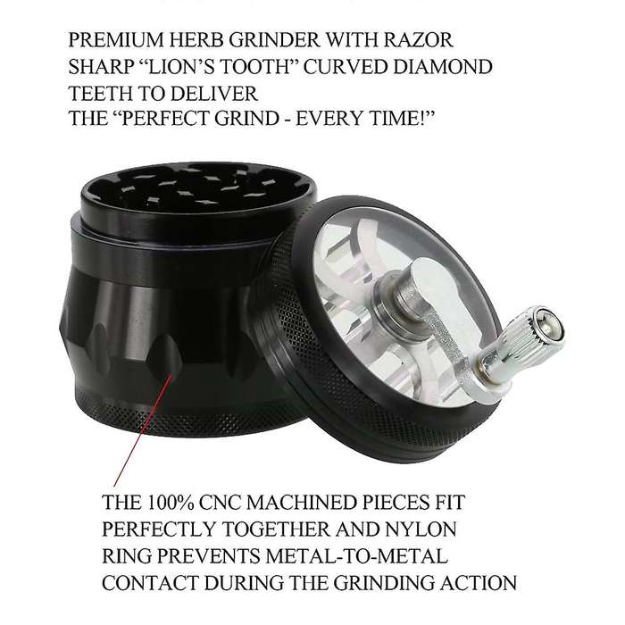 Spice Grinder Jar Style Manual Hand Cranked Aluminum Herb Grinder