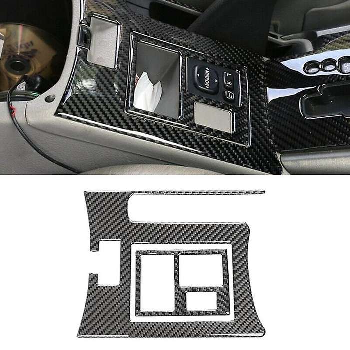 Central Handbrake Panel Rearview Adjust Cover Trim Carbon Fiber