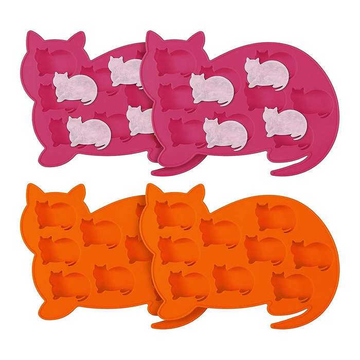 4 Pieces Cat Shape Ice Square Trays Mold,for Making Ice Square