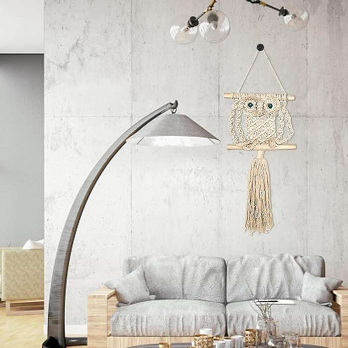 Owl Primary Color Cotton Rope Wall Hanging Decoration Home Bedroom