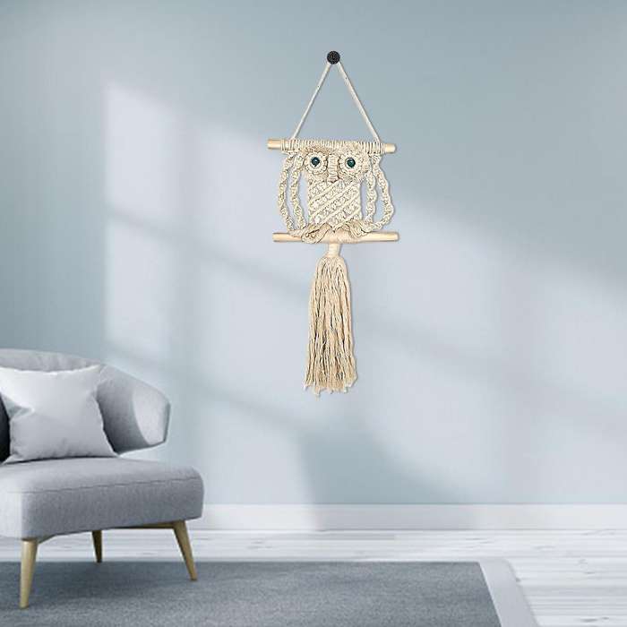 Owl Primary Color Cotton Rope Wall Hanging Decoration Home Bedroom