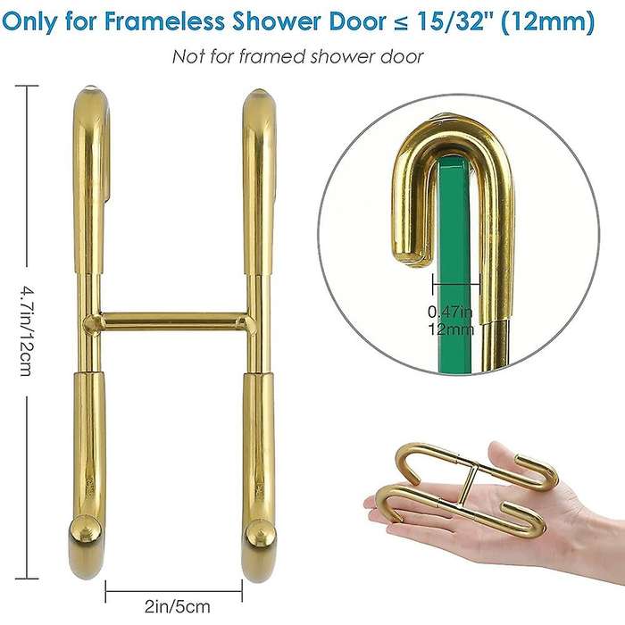 Shower Door Hooks, Towel Hanger for Bathroom, Door Hooks, Gold