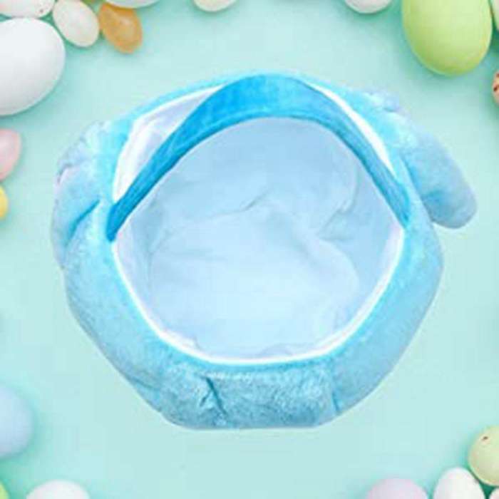 Plush Easter Bunny Basket for Gifts Storage(blue)