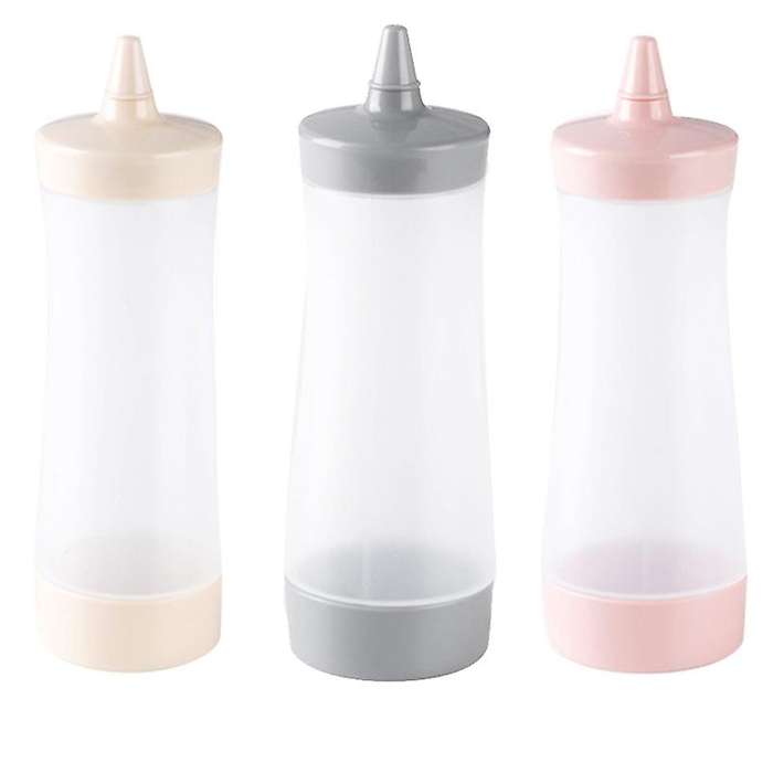 3 Pcs Condiment Squeeze Bottles,ketchup Sauce, Bbq, Dressings, Syrup