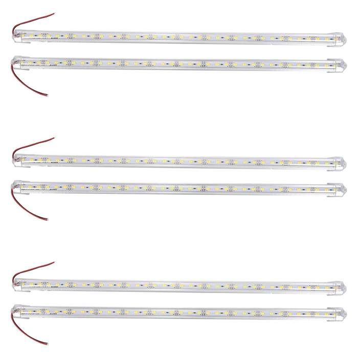 6 Stueck Aluminiumlegierung Led Streifen Stab Licht 12v 50cm Weiss