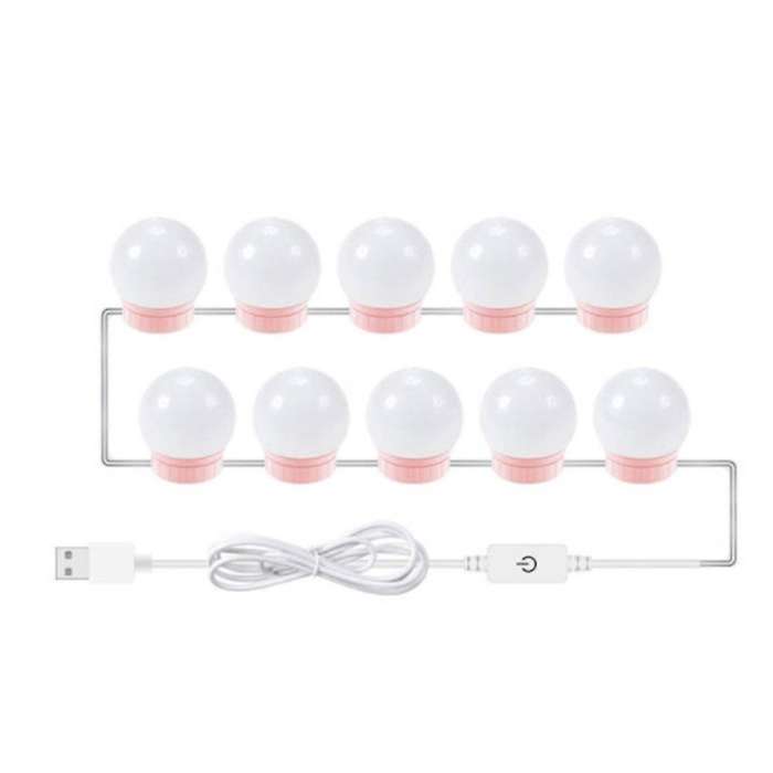 Led Makeup Mirror Light Press Dimming Vanity Dressing Lamp,12 Bulbs