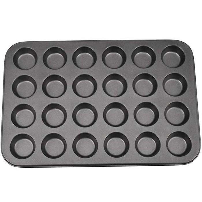 Nonstick Carbon Steel Mini Muffin Cupcake Macaroon Pan 24 Cup Cavity