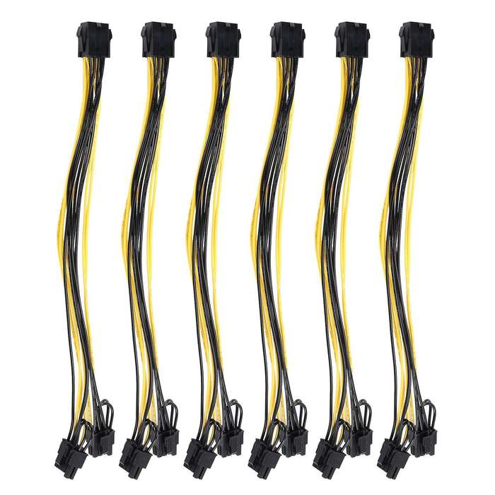 6 Pcs Pcie Splitter, Pci Express Power Adapter Gpu Vga Cable Mining