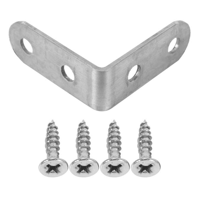 24 Pieces Stainless Steel Corner Braces Right Angle L Shaped Bracket