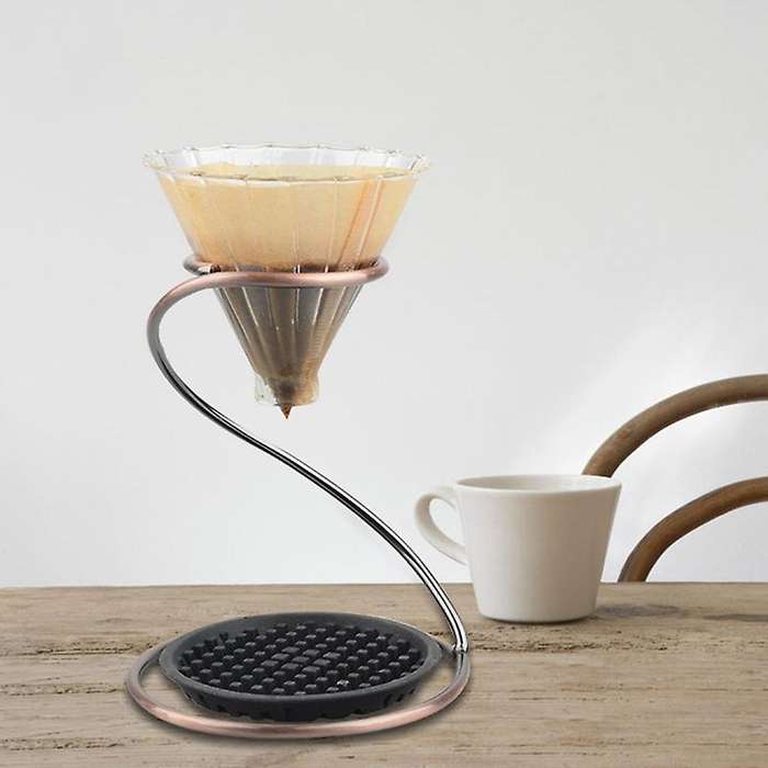 Coffee V60 Set with Spiral Holder Pot Hand Punching Tool,bronze