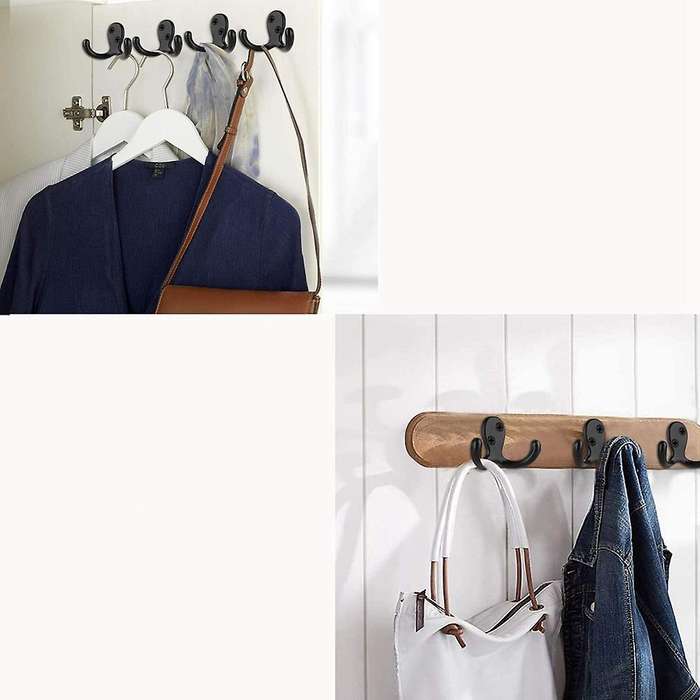 Coat Hooks Wall Mounted, Dual Prong Wall Hook, Matte Finish Hook