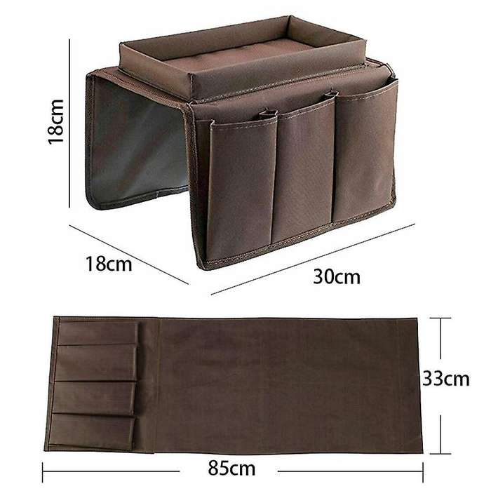 Sofa Armrest Organizer with 4 Pockets&cup Holder for Tv Control-black