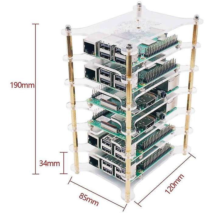 6-layers Acrylic Bone Plate Stack for Raspberry Pi 4b/3b+/3b/2b/b+